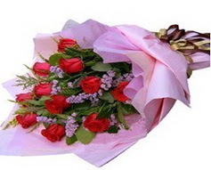 11 adet kirmizi güllerden görsel buket  Ordu çiçek yolla , çiçek gönder , çiçekçi  