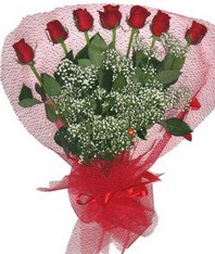 7 adet kipkirmizi gülden görsel buket  Ordu çiçek online çiçek siparişi 