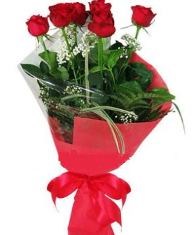 5 adet kırmızı gülden buket  Ordu çiçek servisi , çiçekçi adresleri 