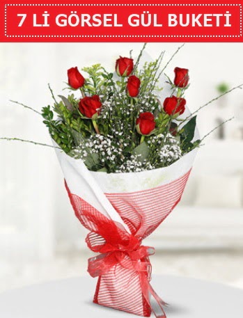 7 adet kırmızı gül buketi Aşk budur  Ordu çiçek gönderme 